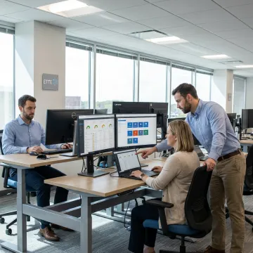 Enterprise IT services team supporting business technology