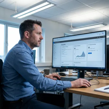 IT consultant reviewing Microsoft 365 security settings