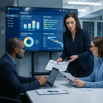 Azure consultant reviewing a cloud migration roadmap