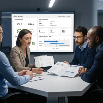 IT advisor reviewing secure association systems