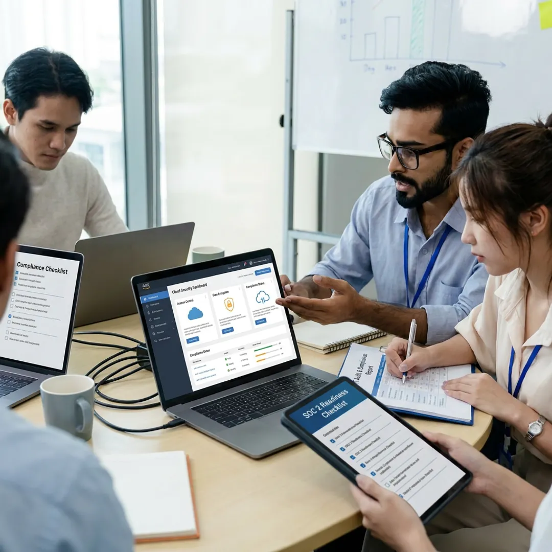 IT compliance consultants reviewing security documentation