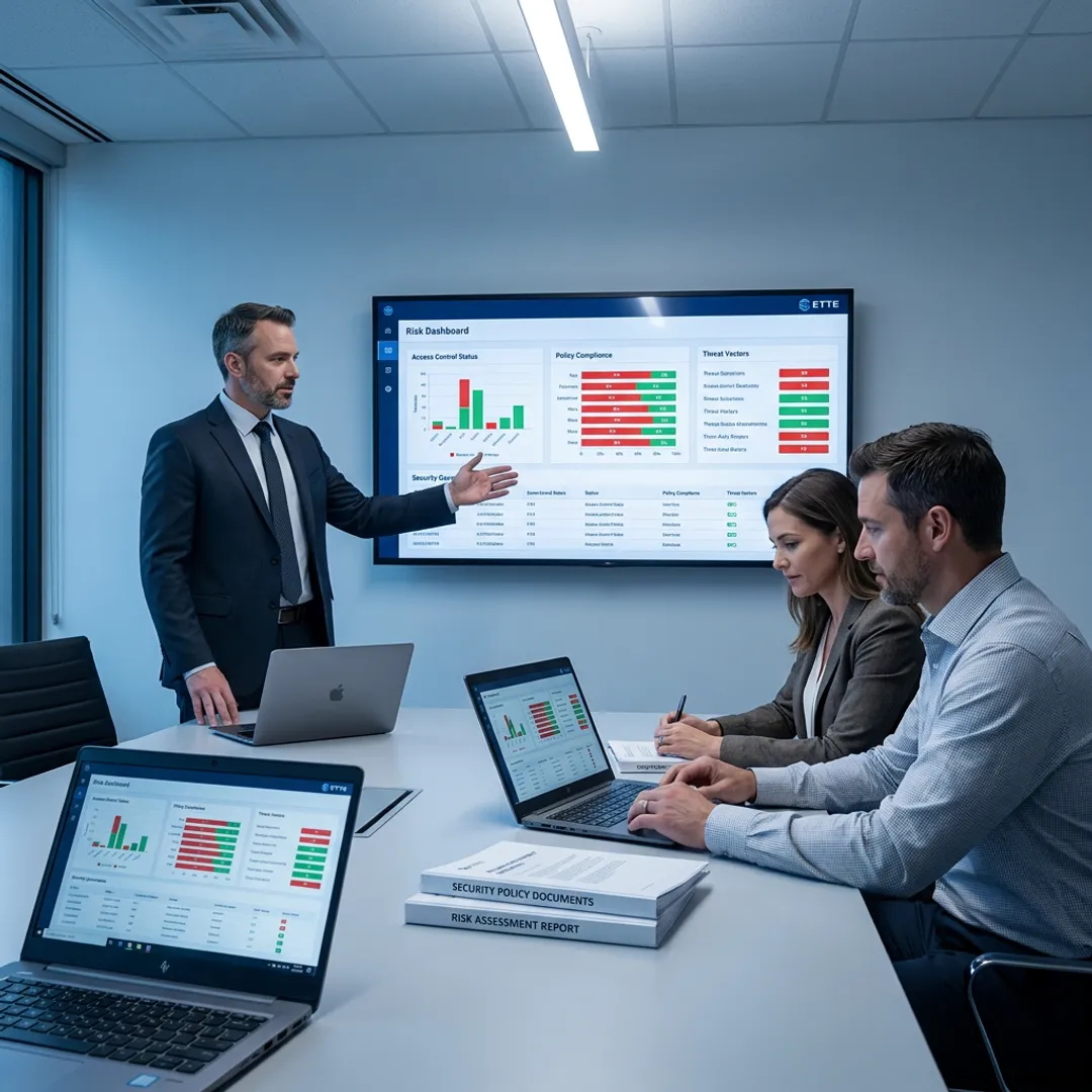 Security advisor reviewing a small business security plan