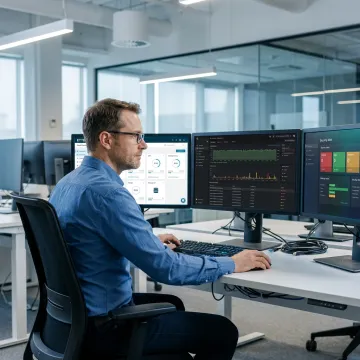 IT engineer monitoring business systems