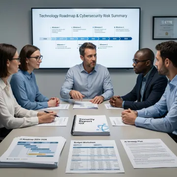 Consultant leading technology roadmap discussion