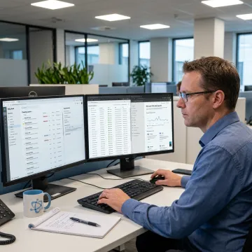 IT specialist reviewing support documentation
