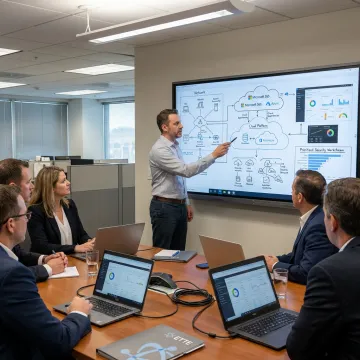Consultant reviewing network roadmap