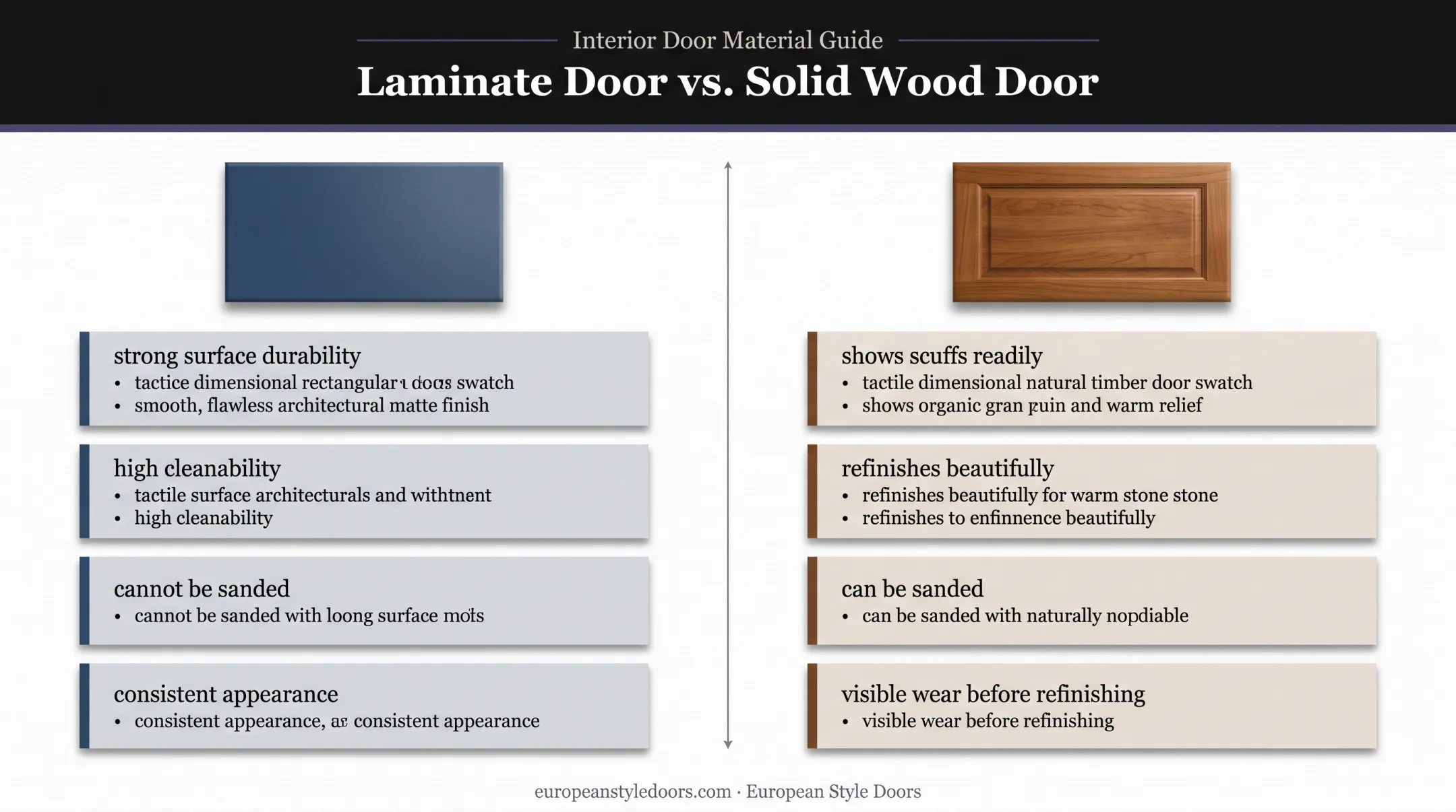 Laminate versus solid wood door durability property comparison