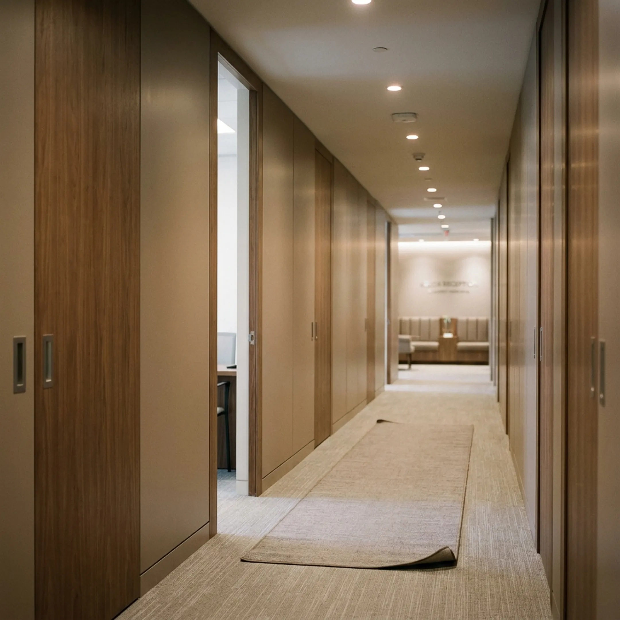 Frameless doors in professional offices