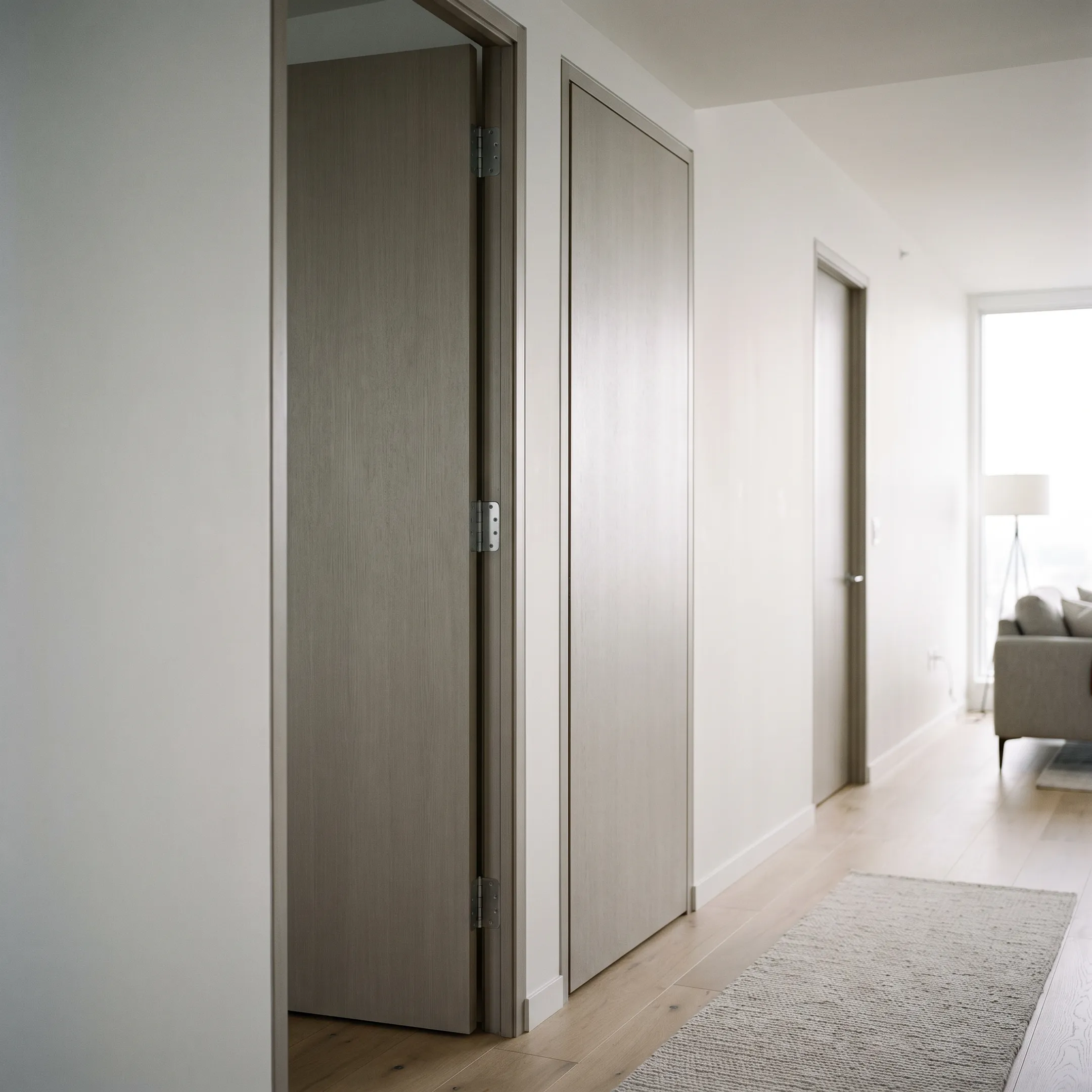 Frameless residential interior doors