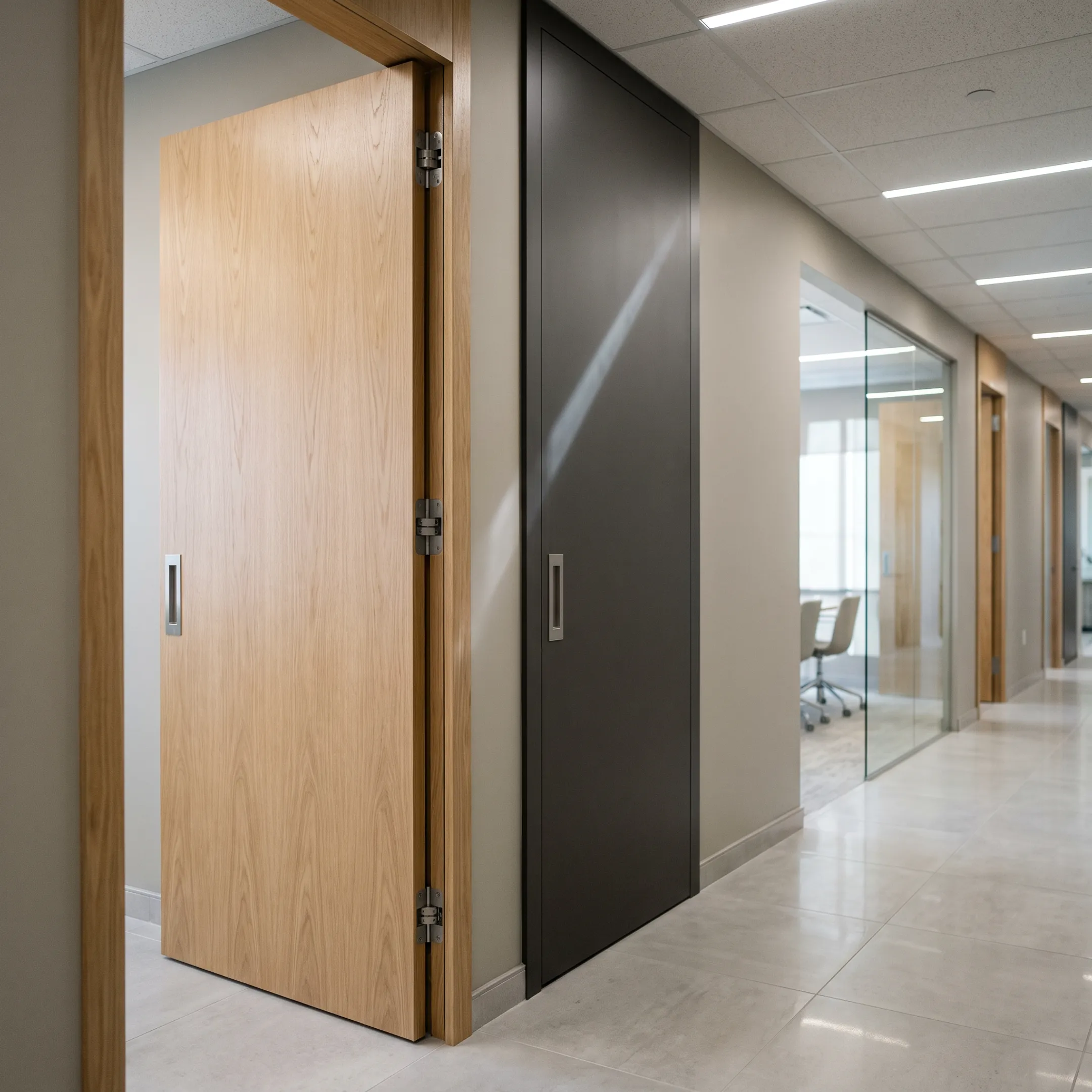 Commercial frameless interior doors