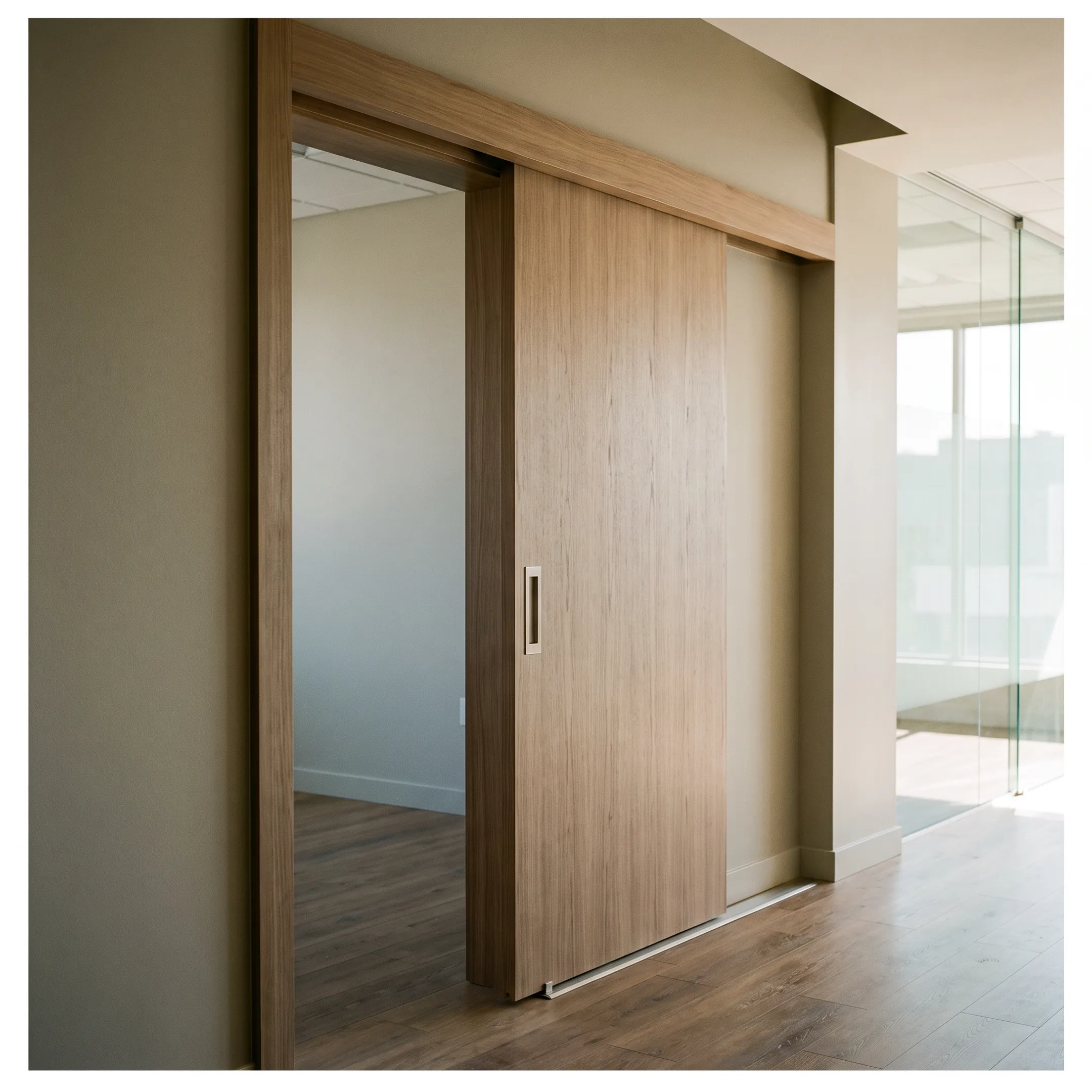 Commercial interior sliding barn door