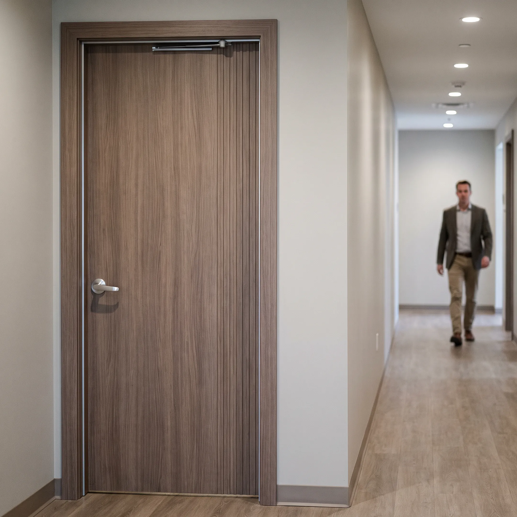 Office interior door installation