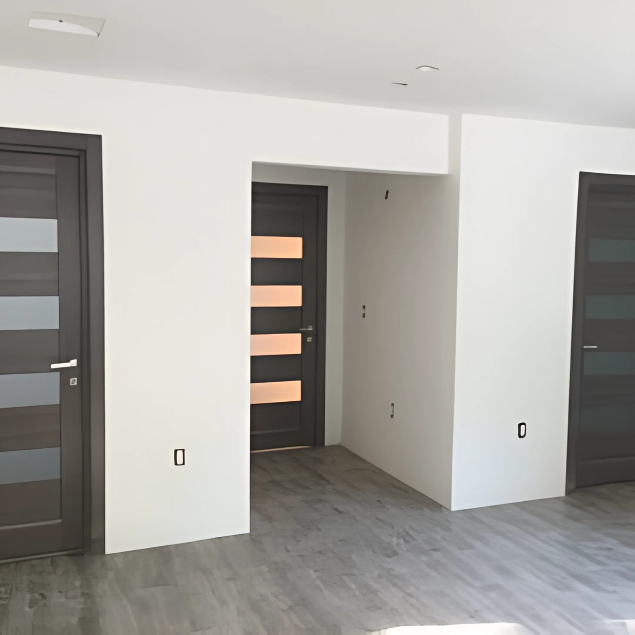 Residential interior with a prehung door