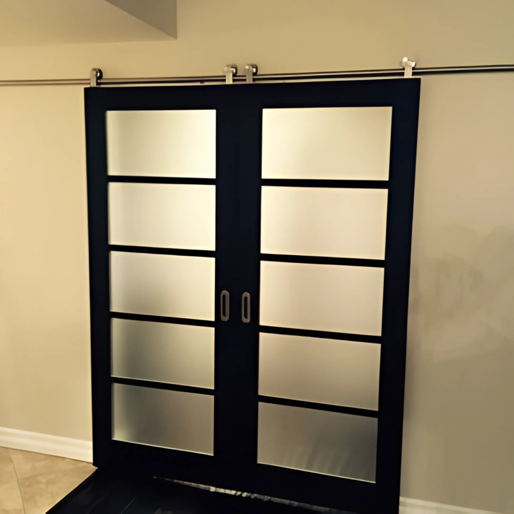 Office interior with framed doors