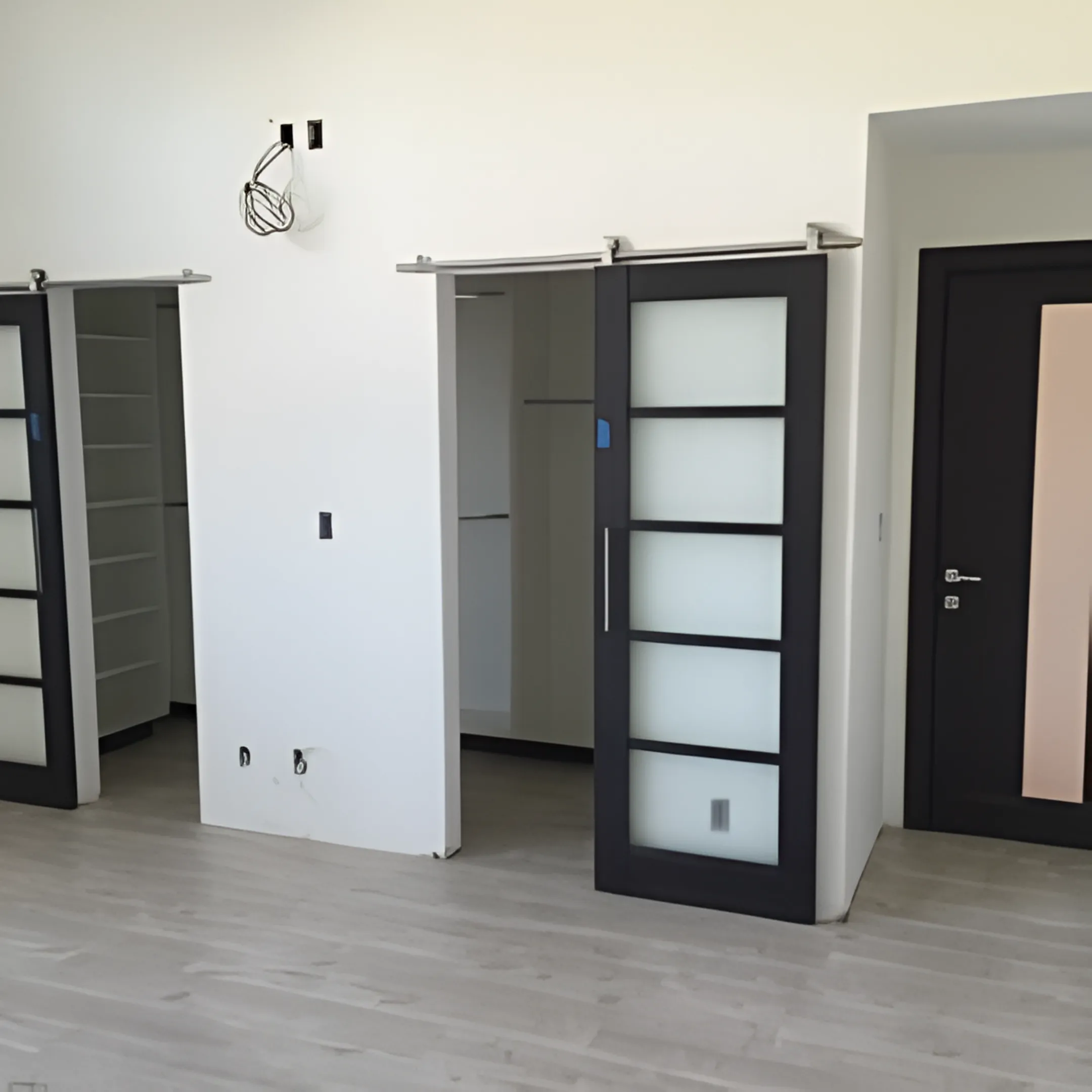 Office ghost sliding barn door system