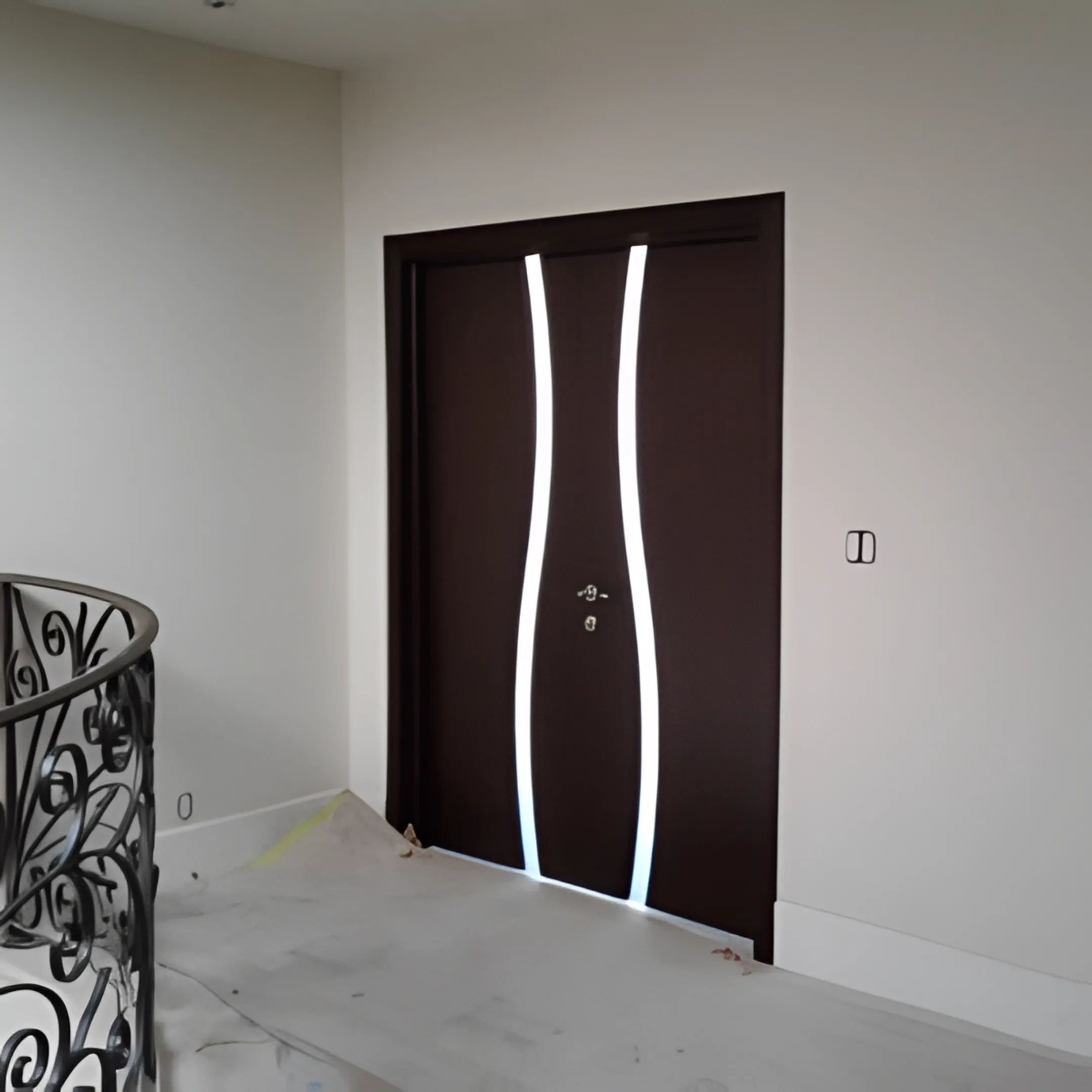 Custom architectural sliding door installation