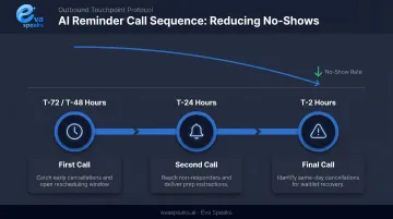 Three-touchpoint appointment reminder timing sequence with no-show reduction outcomes