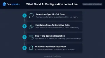 Four-step AI receptionist configuration checklist for aesthetic clinic optimal setup
