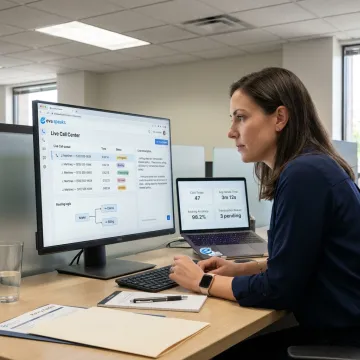 AI answering dashboard for an insurance agency