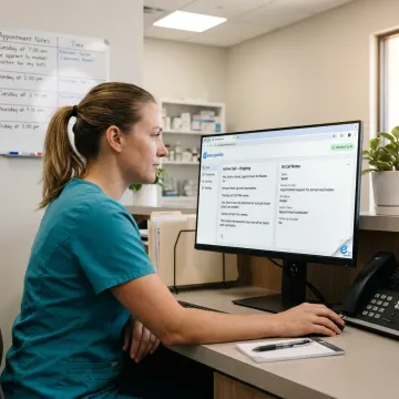 Veterinary team using AI phone answering dashboard
