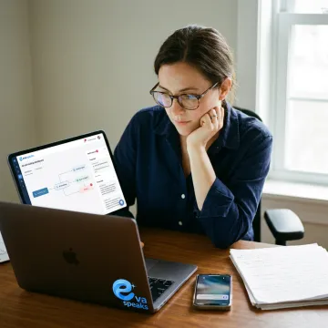 Small business owner configuring AI answering workflows