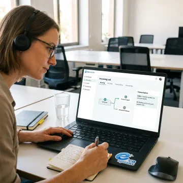 AI call routing dashboard with support team