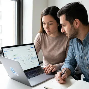 Team configuring AI call routing workflow