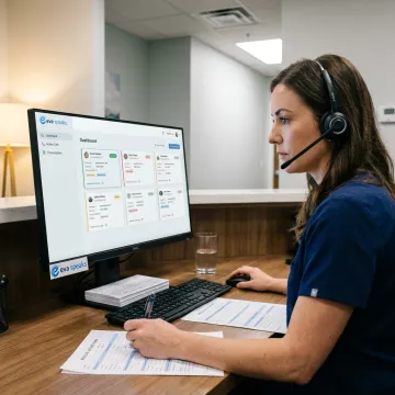 AI receptionist answering calls for a healthcare clinic