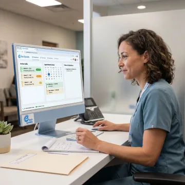 AI contact center dashboard for healthcare appointments