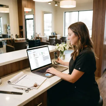 AI receptionist managing salon appointment calls