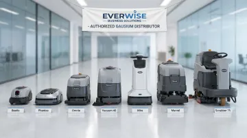 Gausium commercial robot vacuum lineup showing seven models for facility cleaning
