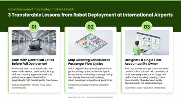 Three transferable lessons from Frankfurt and Zurich airport robot deployment programs