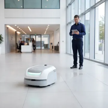 Commercial autonomous cleaning robot in a business facility
