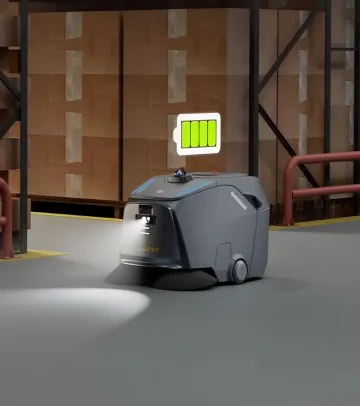 Robotic scrubber in retail store