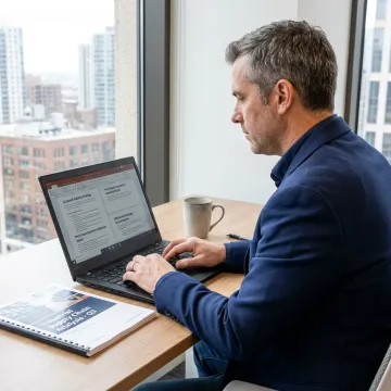 Consultant reviewing AI visibility strategy