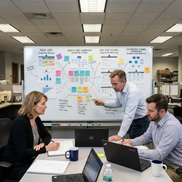 Team mapping B2B content optimization process
