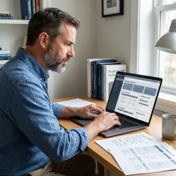 Marketing strategist reviewing AI visibility and proof gaps