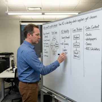 Strategist mapping B2B buyer proof and channel visibility