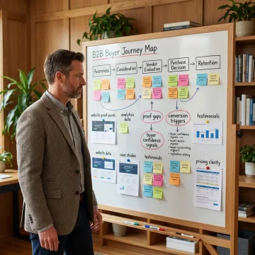 Consultant reviewing B2B conversion strategy