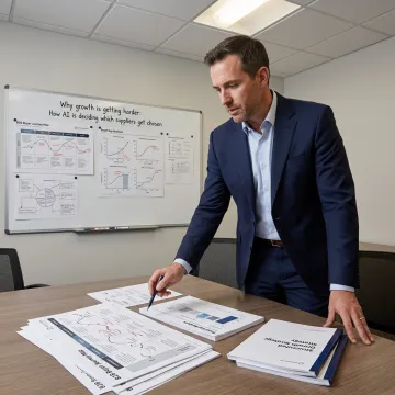 Consultant reviewing B2B growth strategy