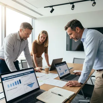 Executive team reviewing communication consulting strategy