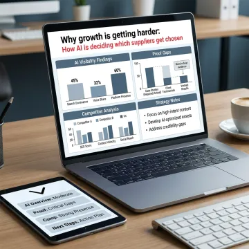 Digital marketing audit dashboard showing visibility gaps