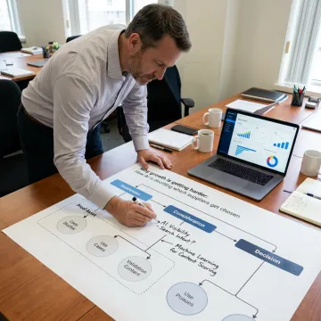 Strategist mapping B2B lead generation process
