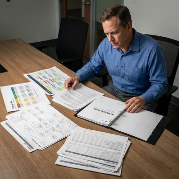 B2B consultant reviewing industrial marketing strategy