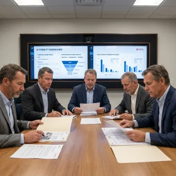 Industrial B2B executives reviewing commercial strategy
