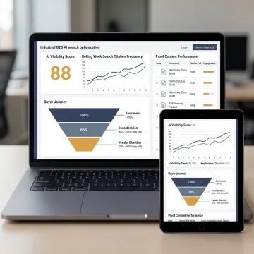 B2B industrial search optimization dashboard