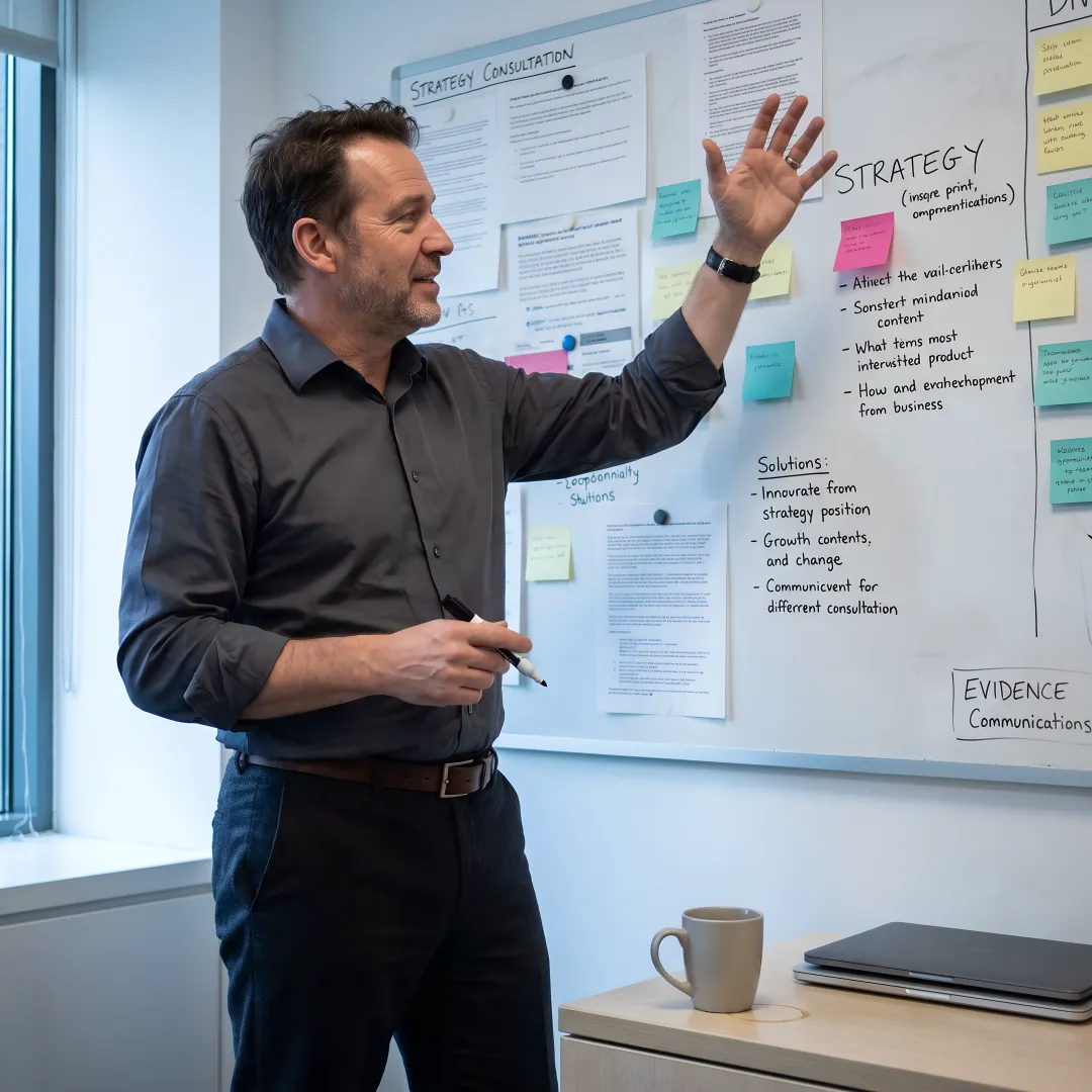 Consultant mapping industrial B2B buyer proof strategy