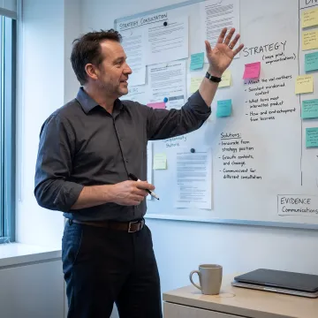 Consultant mapping industrial B2B buyer proof strategy