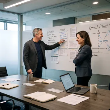 Executive team reviewing go-to-market strategy evidence
