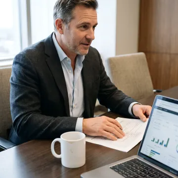 Fractional CMO leading B2B strategy session